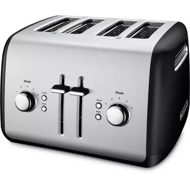 KitchenAid 4-Slice Toaster with Illuminated Buttons in Onyx Black