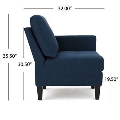Christopher Knight Home Carolina Dark Blue Fabric Sectional Sofa
