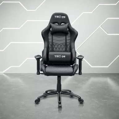 image of Ergonomic High Back Racer Style PC/Gaming Chair, Black with sku:rta-ts51-bk-rtaproducts