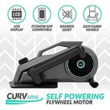 Bluefin Fitness Curv Mini | Seated Under Desk Elliptical Trainer | Pedal Exerciser Machine | Adjustable Resistance | Quiet Flywheel...