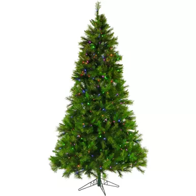 Fraser Hill Farm 6.5' Canyon Pine Tree, Multi-Color/Clear LED Lights, Easy Connect, Remote