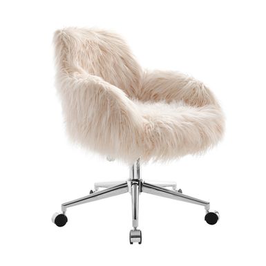 image of Ferdon Faux Fur Office Chair Pink with sku:lfxs1417-linon