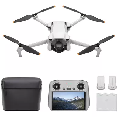 DJI - Mini 3 Fly More Combo Drone and Remote Control with Built-in Screen (DJI RC) - Gray