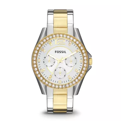 Fossil - Ladies Riley Stainless Steel Watch Two Tone