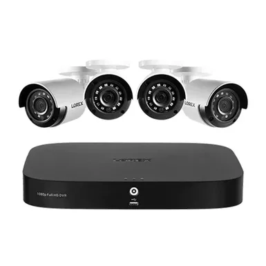 image of Lorex 1080p 8-Channel Wired DVR System with 4 Cameras with sku:d24281b2na4e-electronicexpress