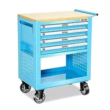 image of DNA MOTORING 30" W X 37" H X 18" D Large Capacity 4-Drawer Chest Rolling Tool Cart Locking Swivel Cabinet with Keys, Blue, TOOLS-00484 with sku:b0cxxpjp33-amazon