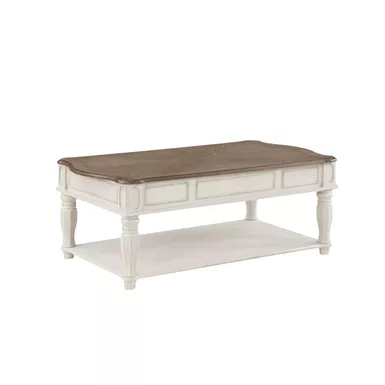 ACME Florian Coffee Table w/Lift Top, Oak & Antique White Finish