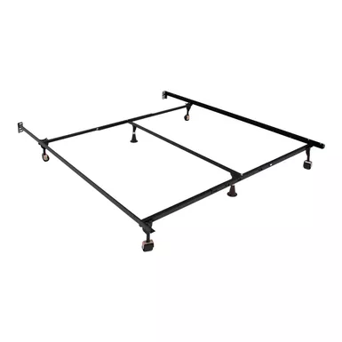 Industrial Metal Adjustable Queen/King Bed Frame in Black