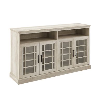 image of Walker Edison - Transitional 4-Door 58" TV Stand for Most TVs up to 65” - White Oak with sku:bb21576235-bestbuy