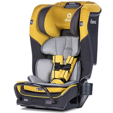 image of Diono 2020 Radian 3QX, 4 in 1 Convertible, Safe+ Engineering, 3 Stage Infant Protection, 10 Years 1 Car Seat, Fits 3 Across, Yellow Mineral with sku:b084py63jl-dio-amz
