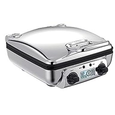 image of All-Clad Gourmet Digital Waffle Maker with Removable, Dishwasher-safe Plates. 4 slice, Silver with sku:b09f74mpcl-amazon