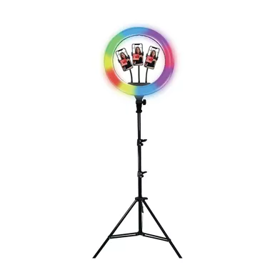 image of Supersonic - Pro Live Stream 18" 3 Device LED Ring Light w/ RGB with sku:sc-3830rgb-powersales
