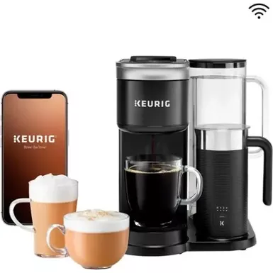 image of Keurig - K-Cafe SMART Single-Serve Coffee Maker and Latte Machine with WiFi Compatibility - Black with sku:bb22016227-bestbuy