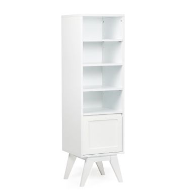 image of WYNDENHALL Tierney 55.9 inch H x 15.75 inch W Bath Storage Tower in Pure White - Pure White with sku:2qrj57rpph6g5bvmoo496gstd8mu7mbs-overstock