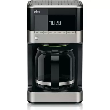 Braun - BrewSense 12-Cup Drip Coffee Maker with Brew Strength Selector and Glass Carafe in Stainless Steel/Black