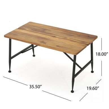 Ocala Outdoor Industrial Acacia Wood 3-piece Table Set by Christopher Knight Home - Antique + Black