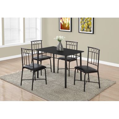 image of Dining Table Set/ 5pcs Set/ Small/ 40" Rectangular/ Kitchen/ Metal/ Laminate/ Black/ Contemporary/ Modern with sku:i1018-monarch
