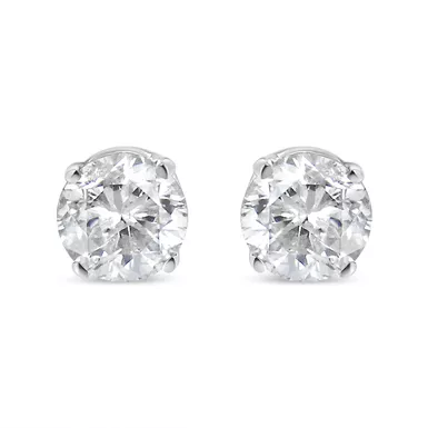 14K White Gold 1/3ct TDW Diamond Solitaire Stud Earrings (I-J, I1-I2)