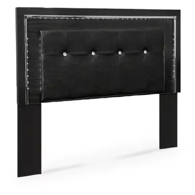 image of Black Kaydell Queen/Full Upholstered Panel Headboard with sku:b1420-57-ashley