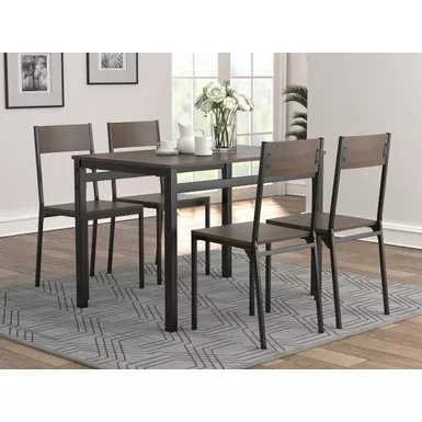 image of Lana 5-piece Rectangular Dining Table Set Dark Brown and Matte Black with sku:150505-coaster