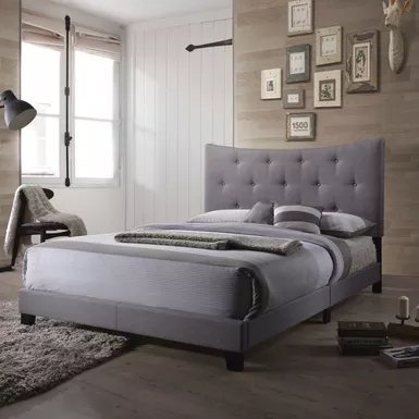 ACME Venacha Queen Bed, Gray Fabric