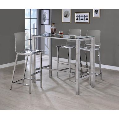image of Bar Table with Glass Top Chrome with sku:104873-coaster