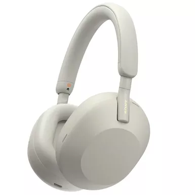 image of Sony - WH-1000XM5 Wireless Noise-Canceling Over-the-Ear Headphones - Silver with sku:bb21986139-bestbuy