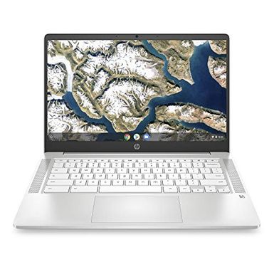 image of HP Chromebook 14" Laptop, Intel Celeron N4120 Processor, Intel UHD 600 Graphics, 4 GB RAM, 64 GB SSD, Chrome OS (14a-na0240nr, Ceramic White) with sku:ihp60f62uaab-adorama