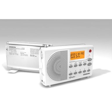 image of Sangean White FM Stereo Digital HD Radio with sku:sg-108-sg-108-abt