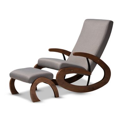 image of Contemporary 2-Piece Rocking Chair and Ottoman Set - Grey with sku:dqybaywduxfrbd3z1caqjqstd8mu7mbs-overstock