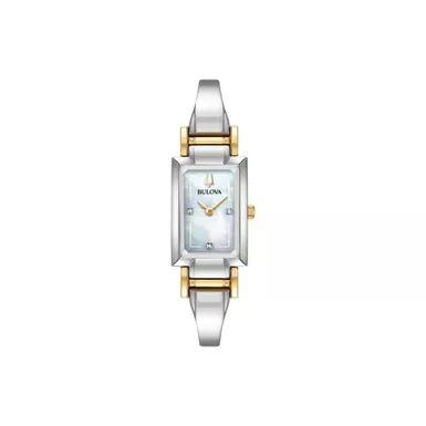 Bulova - Ladies Classic Two-Tone SS Tank Watch Mother-of-Peral Dial