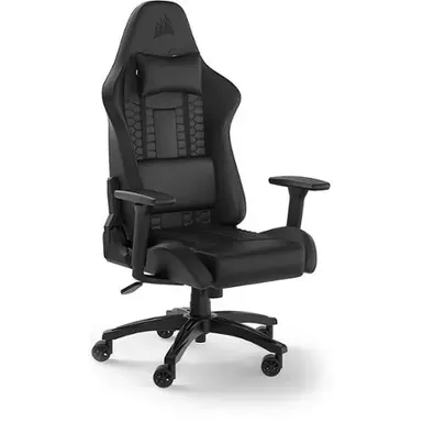 image of CORSAIR - TC100 Leatherette Gaming Chair - Black with sku:bb22040019-bestbuy