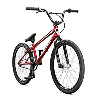 image of Mongoose Title 24 BMX Race Bike, 24-inch Wheels, Beginner or Returning Riders, Lightweight Tectonic T1 Aluminum Frame and Internal Cable Routing with sku:b07ww2jgdt-pac-amz