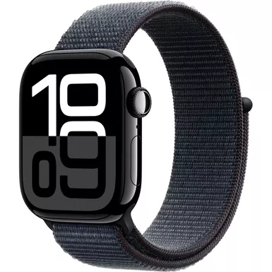 Apple Watch Series 10 (GPS) 46mm Aluminum Case with Ink Sport Loop - Jet Black