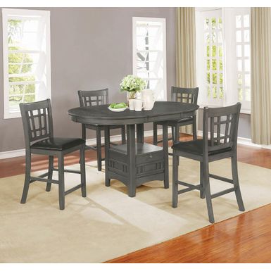 image of Lavon Upholstered Counter Height Stools Black and Medium Grey (Set of 2) with sku:108219-coaster