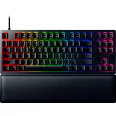 image of Razer - Huntsman V2 TKL Wired Optical Purple Clicky Switch Gaming Keyboard with Chroma RGB Backlighting - Black with sku:bb21820372-bestbuy