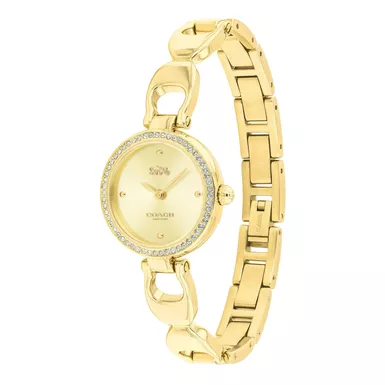 image of Coach - Ladies Park Gold-Tone Stainless Steel Crystal Bangle Watch Gold Dial with sku:14503171-powersales