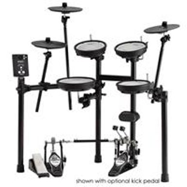 image of Roland V-Drums TD-1DMK Electronic Drum Set, Includes Kick, Snare, Hi-Hat, Hi-Hat Control Pedal, 3x Tom, Crash, Ride and Drum Stand with sku:rotd1dmk-adorama