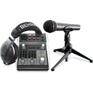 image of Behringer PODCASTUDIO 2 USB Podcasting Bundle with USB Mixer, Microphone and Headphones with sku:bepodcst2usb-adorama