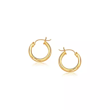 image of 14k Yellow Gold Hoop Earring with DiamondCut Finish (20mm Diameter) with sku:d164200-rcj