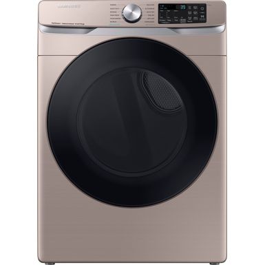 image of Samsung - 7.5 cu. ft. Smart Electric Dryer with Steam Sanitize+ - Champagne with sku:bb21935932-6491514-bestbuy-samsung