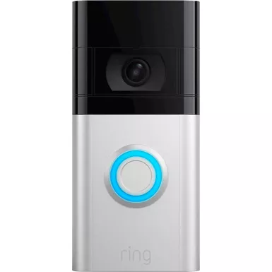 image of Ring - Video Doorbell 4 - Smart Wi-Fi Video Doorbell - Wired/Battery Operated - Satin Nickel with sku:bb21737028-bestbuy