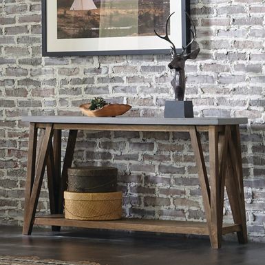 image of Carbon Loft Omer 52-inch Concrete Top Wood Console Table - MDF with sku:rjugbg3saft-eiiinizclqstd8mu7mbs-overstock