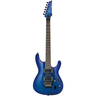 image of Ibanez S Series S670QM Electric Guitar, Bound Rosewood Fretboard, Sapphire Blue with sku:ibs670qmspb-adorama