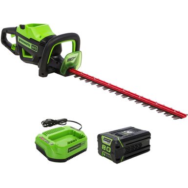 image of Greenworks - 80-Volt 26-Inch Cordless Brushless Hedge Trimmer (1 x 2.0Ah Battery and 1 x Charger) - Green with sku:bb22122461-bestbuy