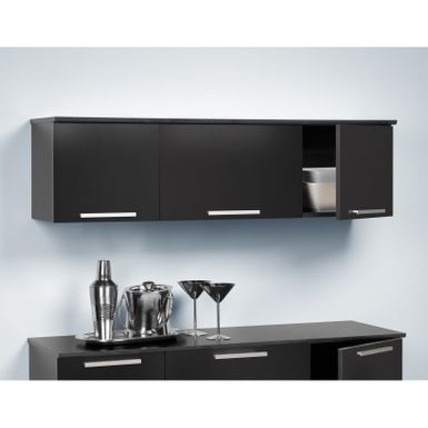image of Yaletown Black Wall-mounted Hutch - Yaletown Black Wall Mounted Hutch with sku:cshc_iyceraxyvzfiptzvq-pre-ovr
