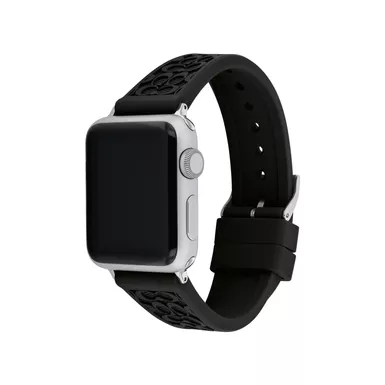 image of Coach - Black Rubber Apple Watch Strap w/ "C" Logos 38mm & 40mm with sku:14700052-powersales
