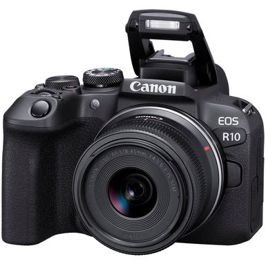 Angle Zoom. Canon - EOS R10 Mirrorless Camera with RF-S 18-45 f/4.5-6.3 IS STM Lens - Black