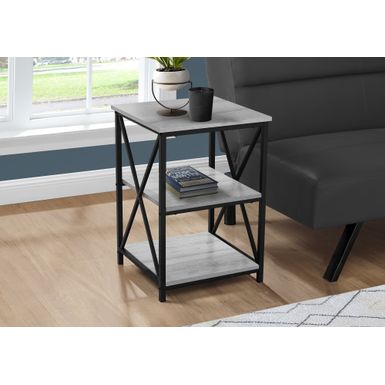 image of Accent Table/ Side/ End/ Nightstand/ Lamp/ Living Room/ Bedroom/ Metal/ Laminate/ Grey/ Black/ Contemporary/ Modern with sku:i3596-monarch