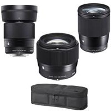 image of Sigma f/1.4 DC DN Contemporary 3 Lens Bundle for Canon EF-M, 16mm, 30mm, 56mm Lenses with sku:sg163056efm-adorama